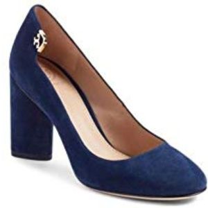Tory Burch Elizabeth 85mm Round-Toe Pump Suede